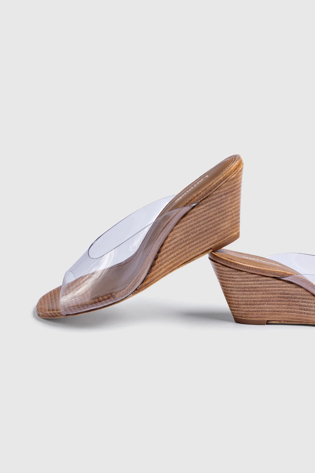 Vivi Wedge Mule In Clear Vinyl | Larroude