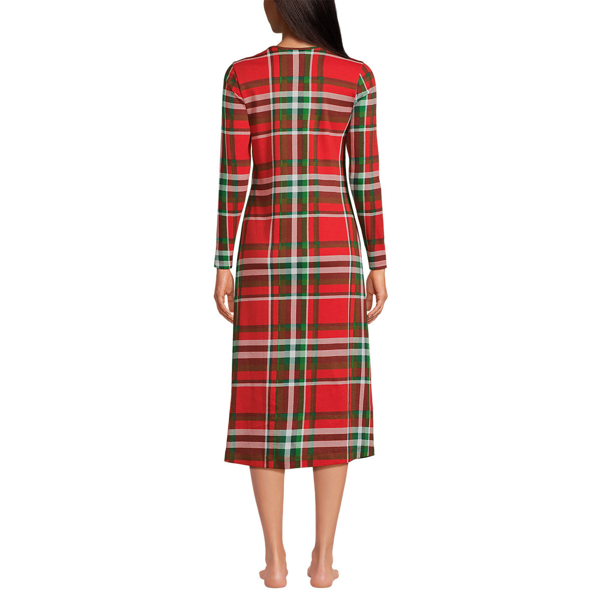 Women's Cotton Long Sleeve Midcalf Nightgown | Lands' End (US)
