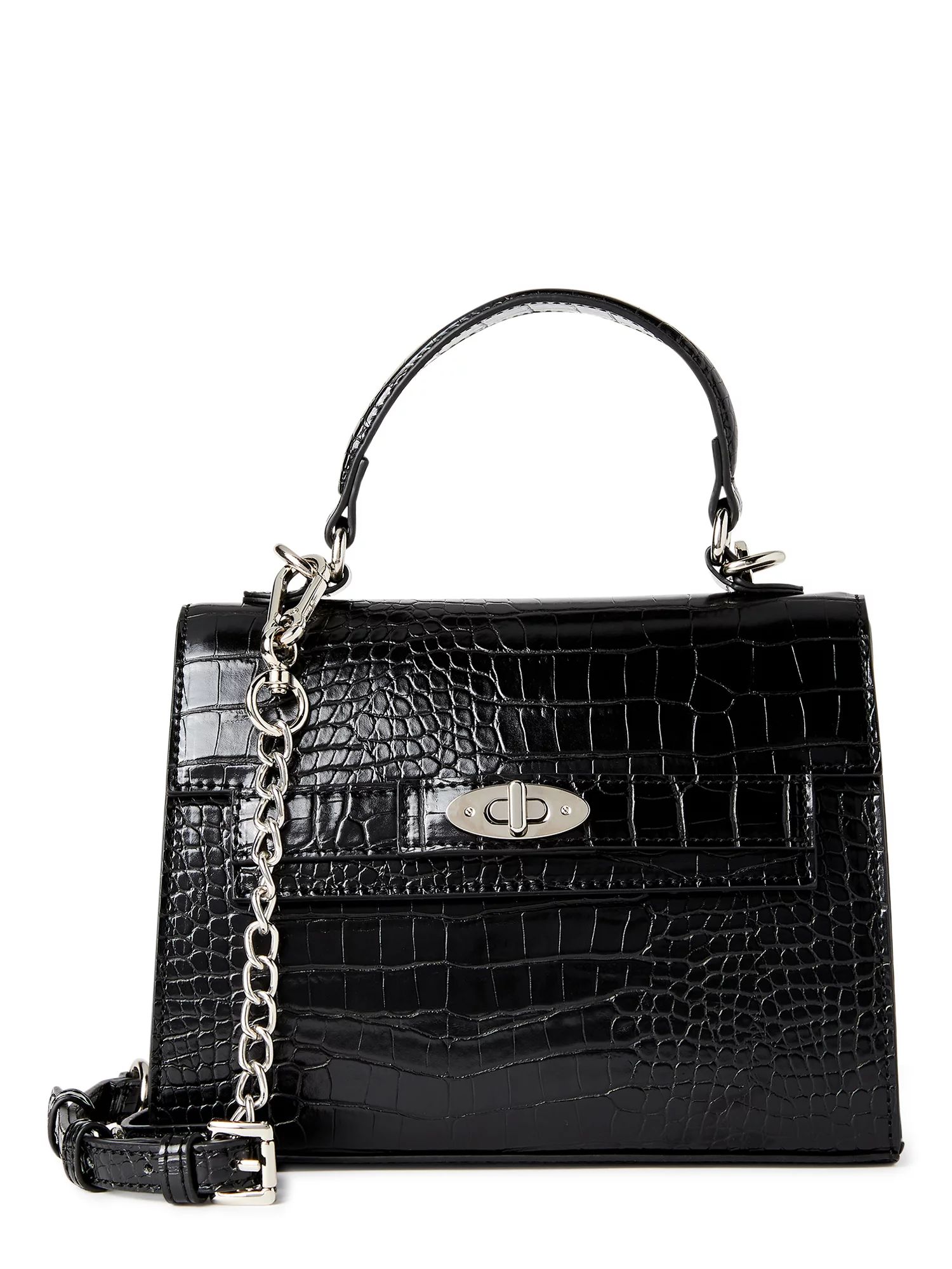 Madden NYC Women's Boxy Top Handle Bag Black | Walmart (US)