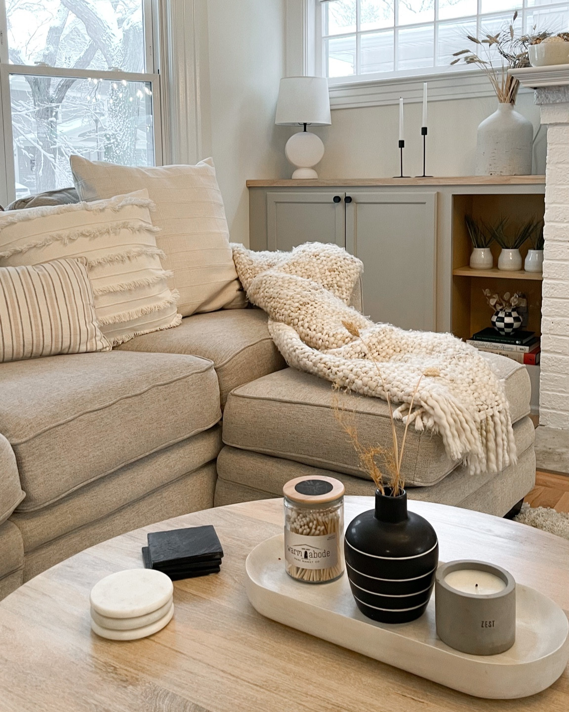 Living room decor feeling fresh and clean for the new year! Everything is either Amazon, Target or west elm! Linked as much as I could 

#LTKhome