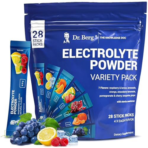 Dr. Berg Sugar Free Electrolyte Powder Packets (Variety Pack) - Daily Electrolyte Drink Mix - 28 ... | Amazon (US)