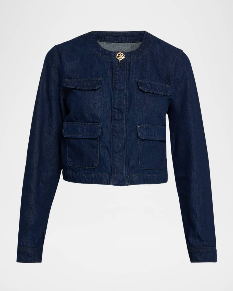 Favorite Daughter The Denim Emily Cropped Jacket | Neiman Marcus