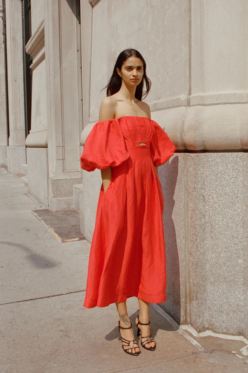 Eugenie Off Shoulder Midi Dress | aje. (US, UK, Europe, ROW)