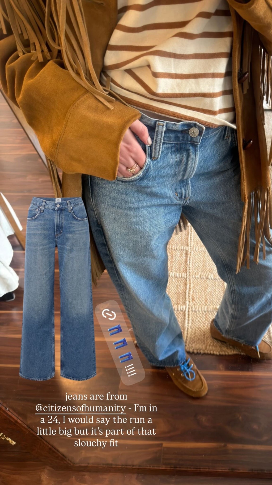 jeans are from @citizensofhumanity - I’m in a 24, I would say the run a little big but it’s part of that slouchy fit