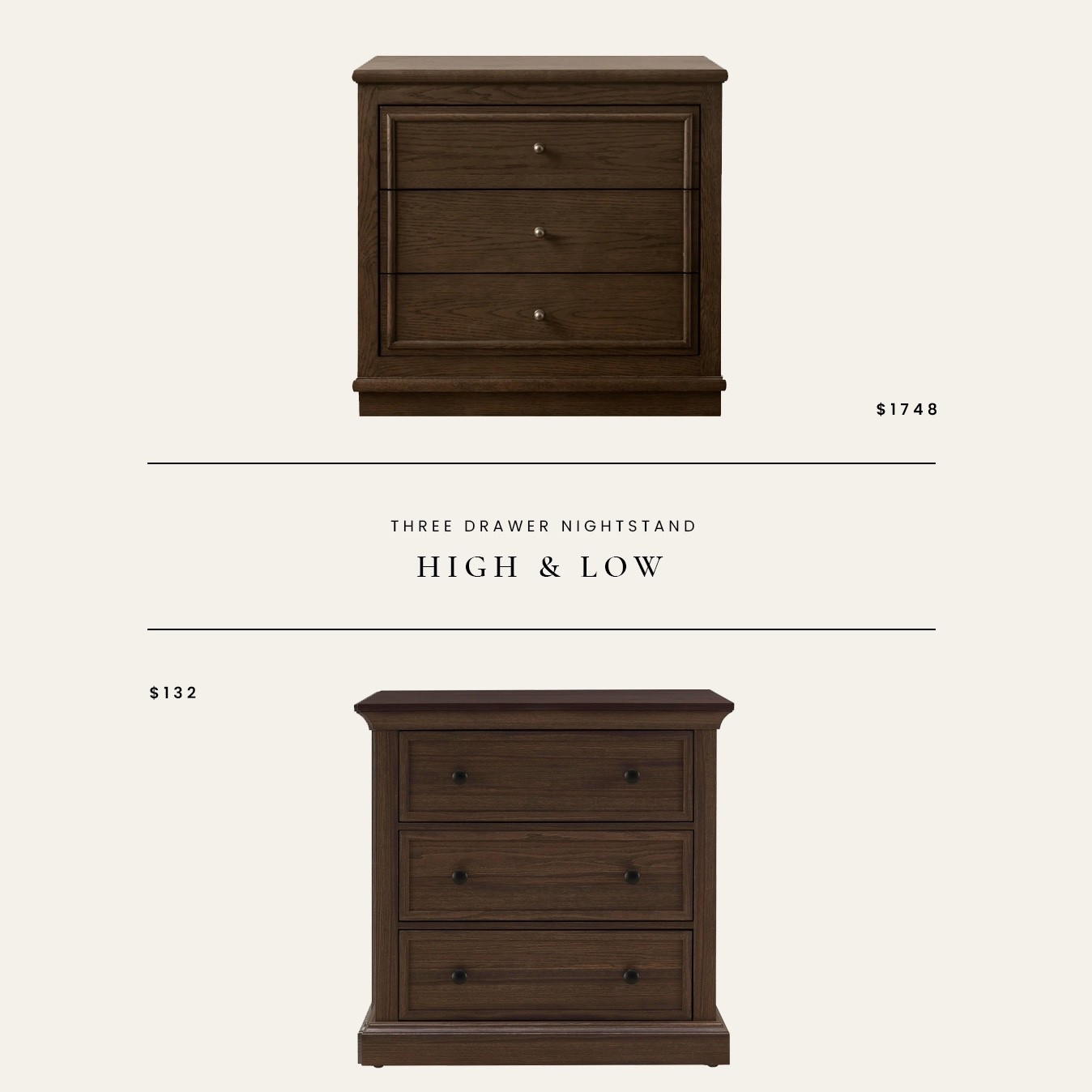 High / Low : Three Drawer Nightstand 

#LTKHome