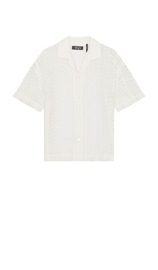 Crochet Lace Camp Shirt in Ivory | Revolve Clothing (Global)