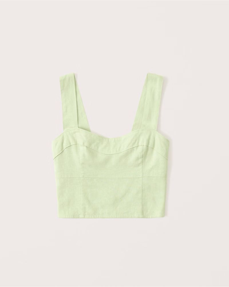 Linen-Blend Corset Set Top | Abercrombie & Fitch (US)