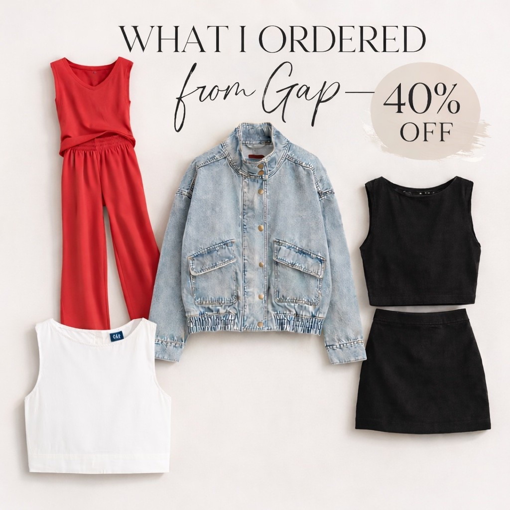 What’s in my order from Gap’s friends and family sale! 40% off everything! Use the code BEST for an extra 10% off. Size small for reference. 

#LTKOver40 #LTKSaleAlert #LTKmomlife
