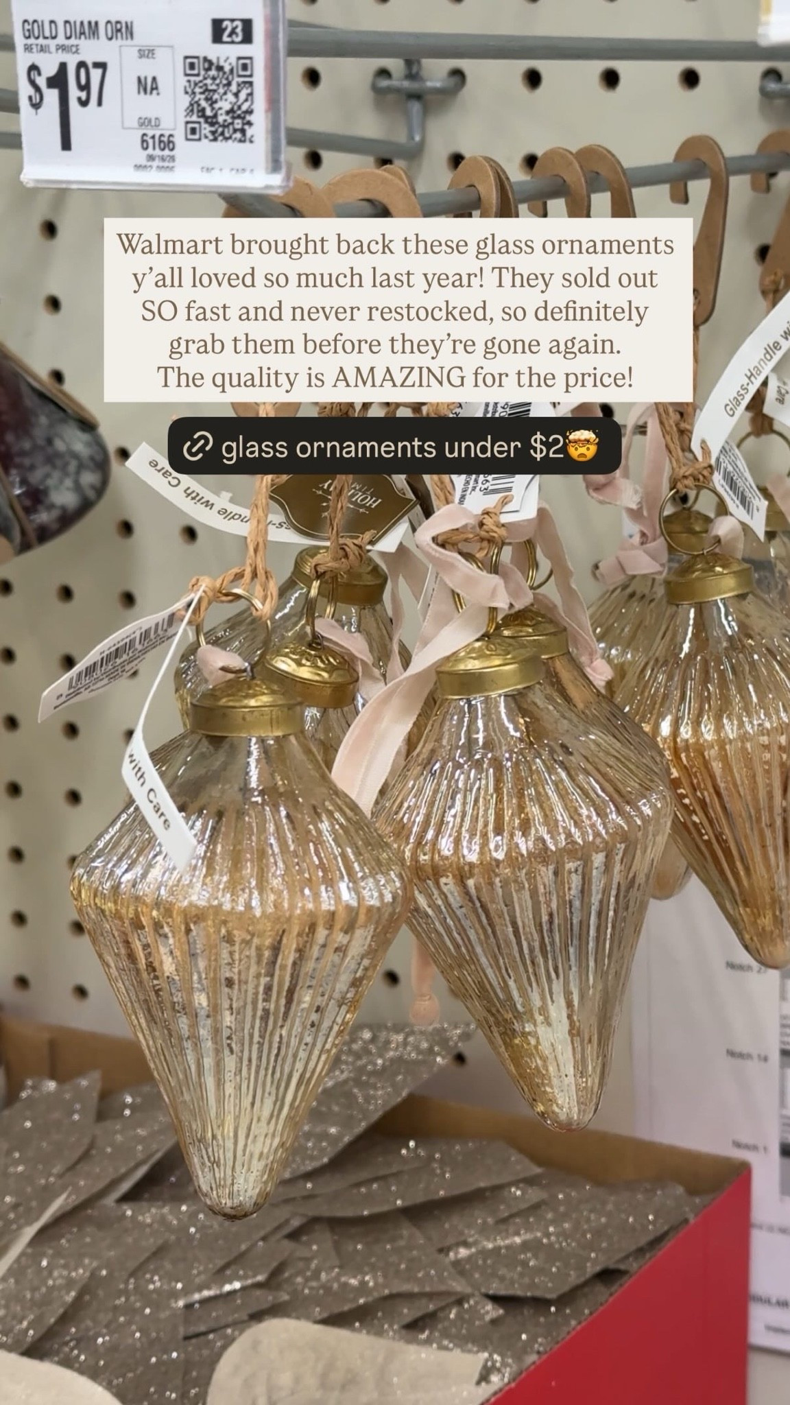 Affordable ornaments that look lux! 

Walmart Christmas. Christmas ornaments. Glass ornaments