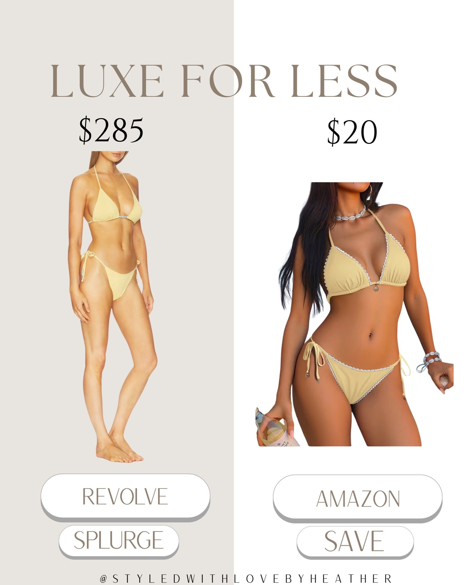 This Amazon bikini is giving designer swimwear energy for under $20 🤍☀️
The cut, the fit, the details… it looks straight out of Revolve without the $285 price tag. Perfect for Euro summer, beach vacations, pool days, and luxury resort vibes ✨

Saving hundreds but still serving rich girl summer 💅 Linking this luxe-for-less Amazon find in my LTK!

 

 #LTKootd #LTKSwim #LTKTravel