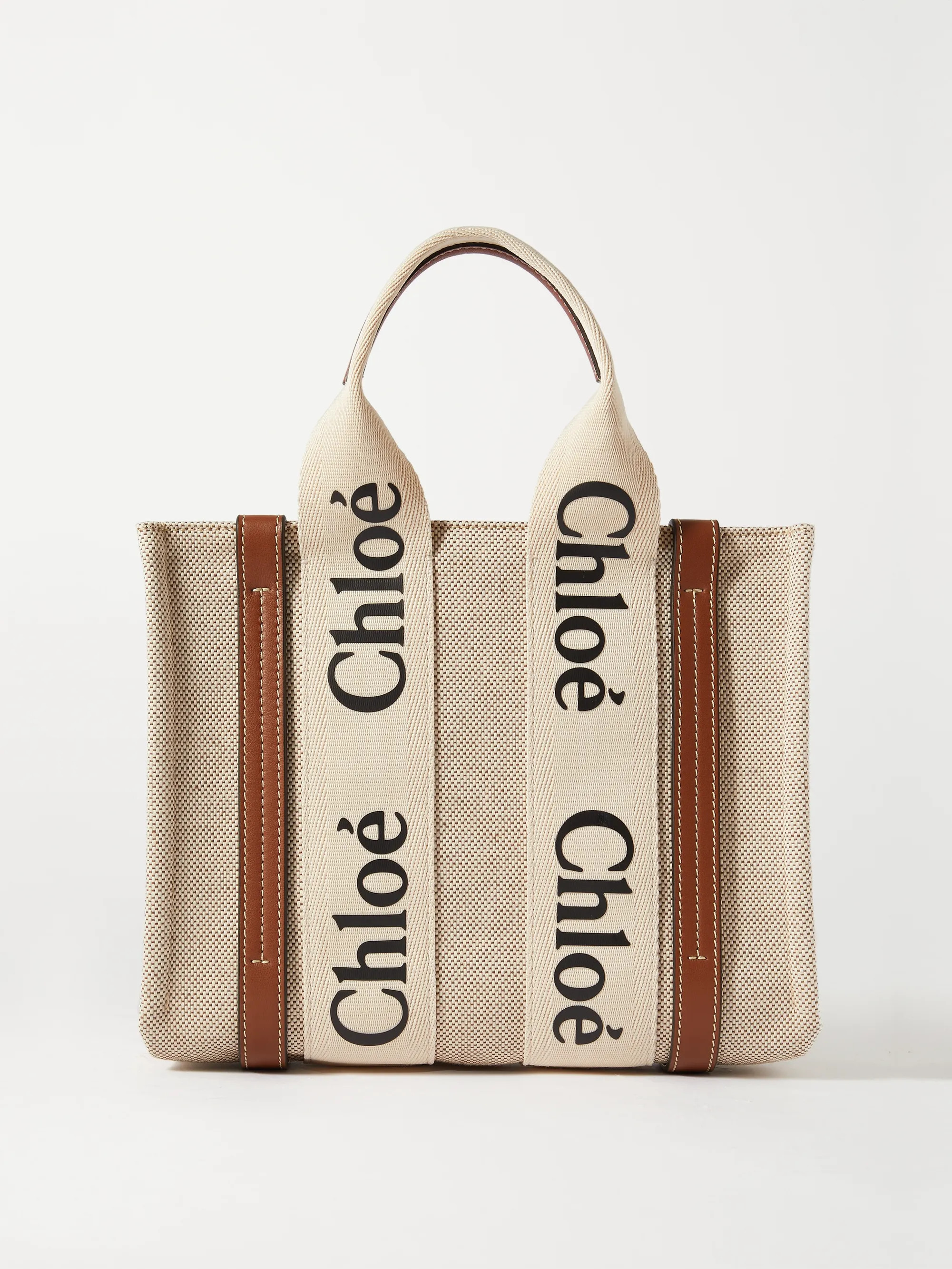 Woody small leather-trimmed cotton-canvas tote | NET-A-PORTER (US)