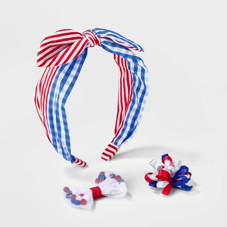 Toddler Girls' Gingham Headband and Clip Set - Cat & Jack™ | Target
