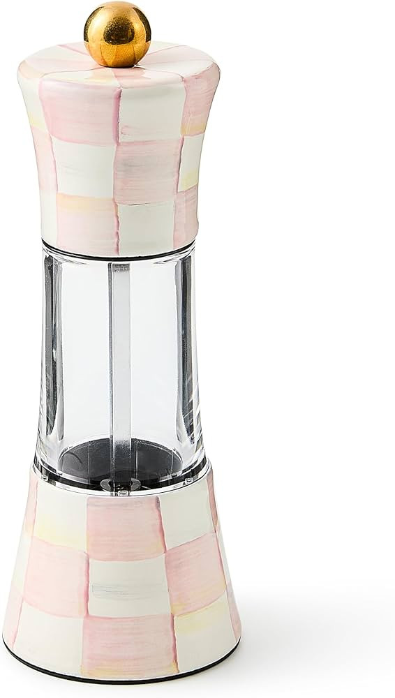 MACKENZIE-CHILDS Enamel Grinder, Refillable Manual Salt Grinder and Pepper Grinder, Pink-and-Whit... | Amazon (US)
