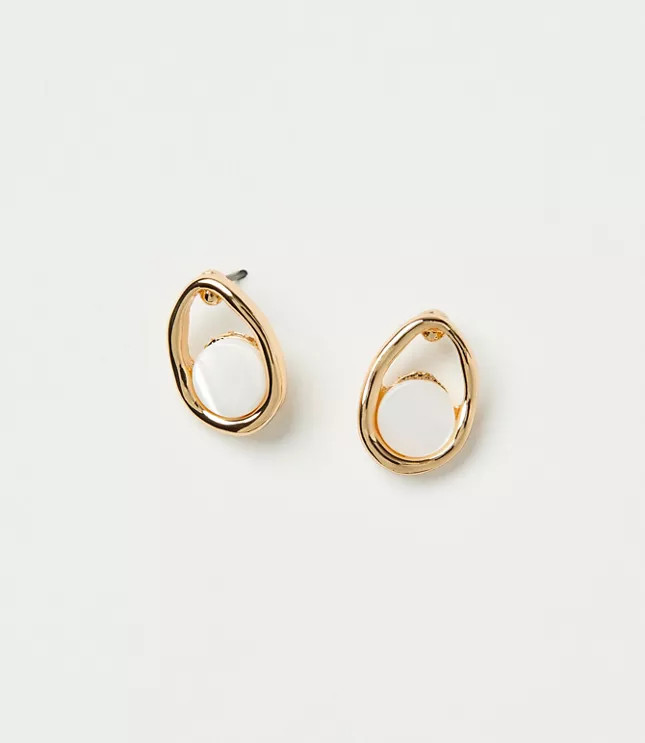 Mother Of Pearl Center Stud Earrings | LOFT