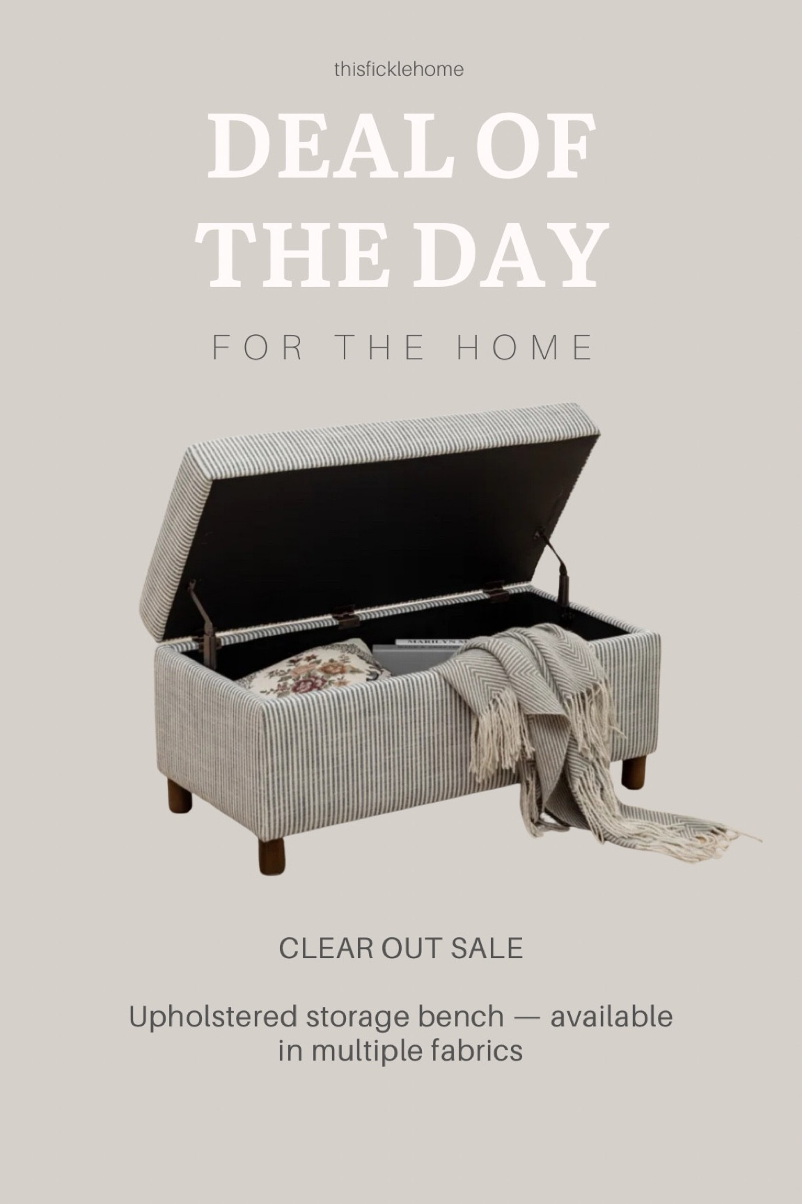 Upholstered storage bench on sale!

Wayfair home finds. Toy storage solutions. Blanket storage. Bedroom furniture.

#LTKSaleAlert #LTKHome