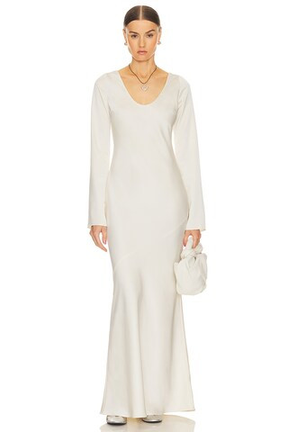 Helsa Angelica Backless Maxi Dress in Ivory from Revolve.com | Revolve Clothing (Global)