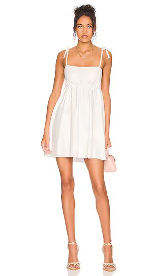 Gretchen Mini Dress in White Linen | Revolve Clothing (Global)