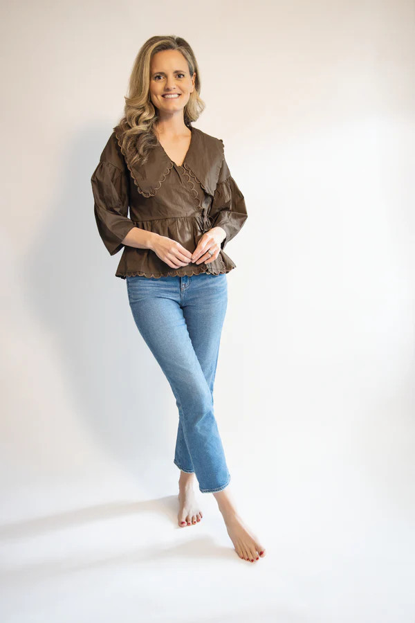 Peter Pan Collar Wrap Front Top | Edit No. 5 Boutique