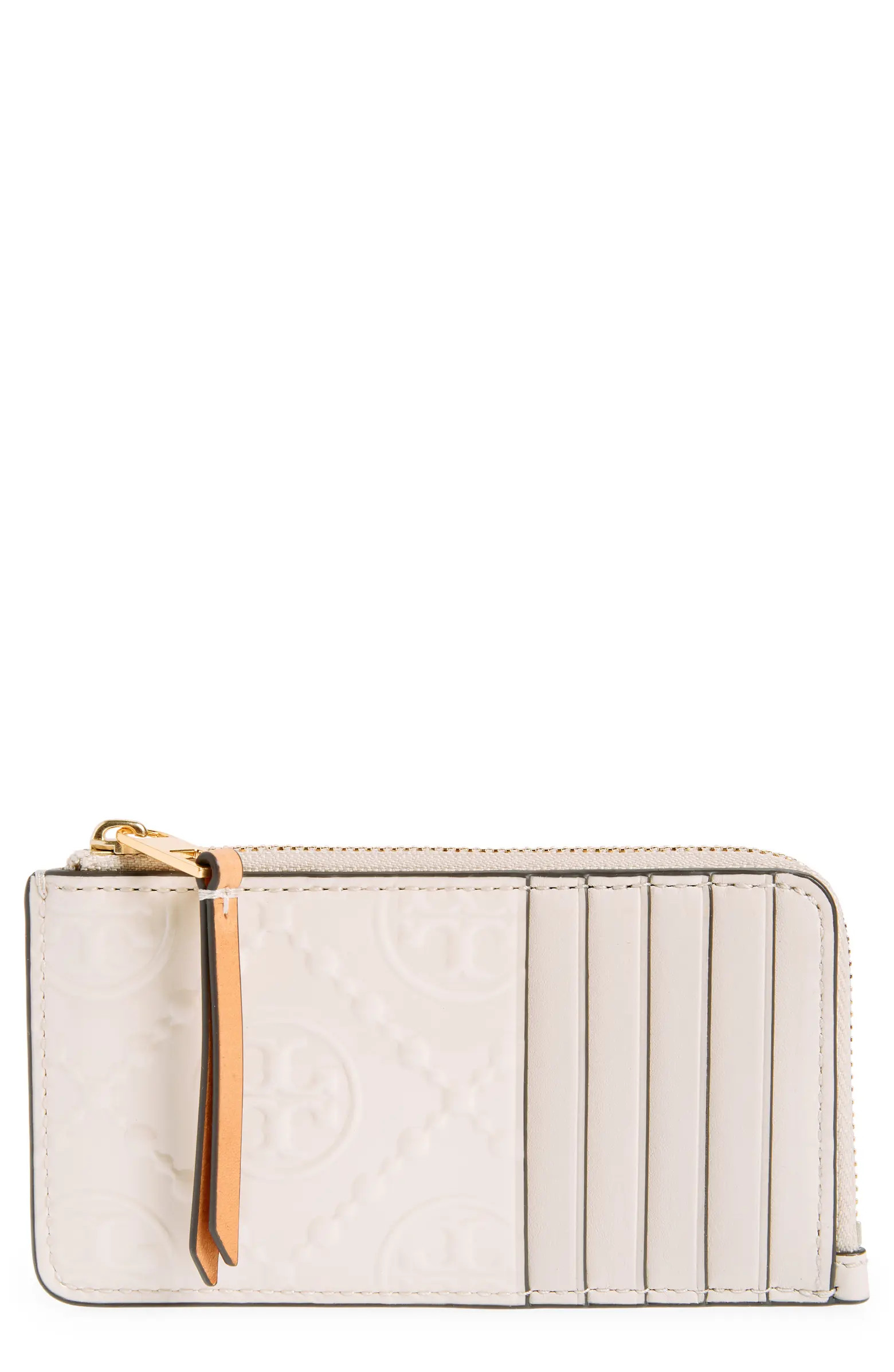 Tory Burch T-Monogram Embossed Zip Wallet | Nordstrom | Nordstrom