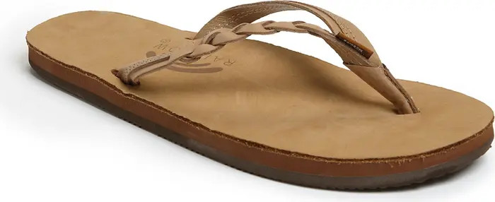 Rainbow 'Flirty' Braided Leather Flip Flop (Women) | Nordstrom