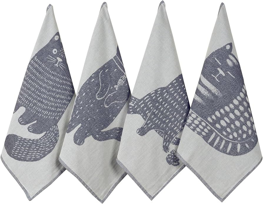 sea me at home Cat Themed Funny Dish Towels for Kitchen Drying, 100% Cotton Kitchen Tea Towel Set... | Amazon (US)