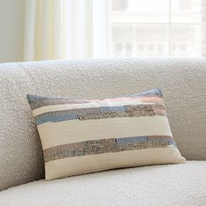 Colorblock Silk Stripe Pillow Cover | West Elm (US)