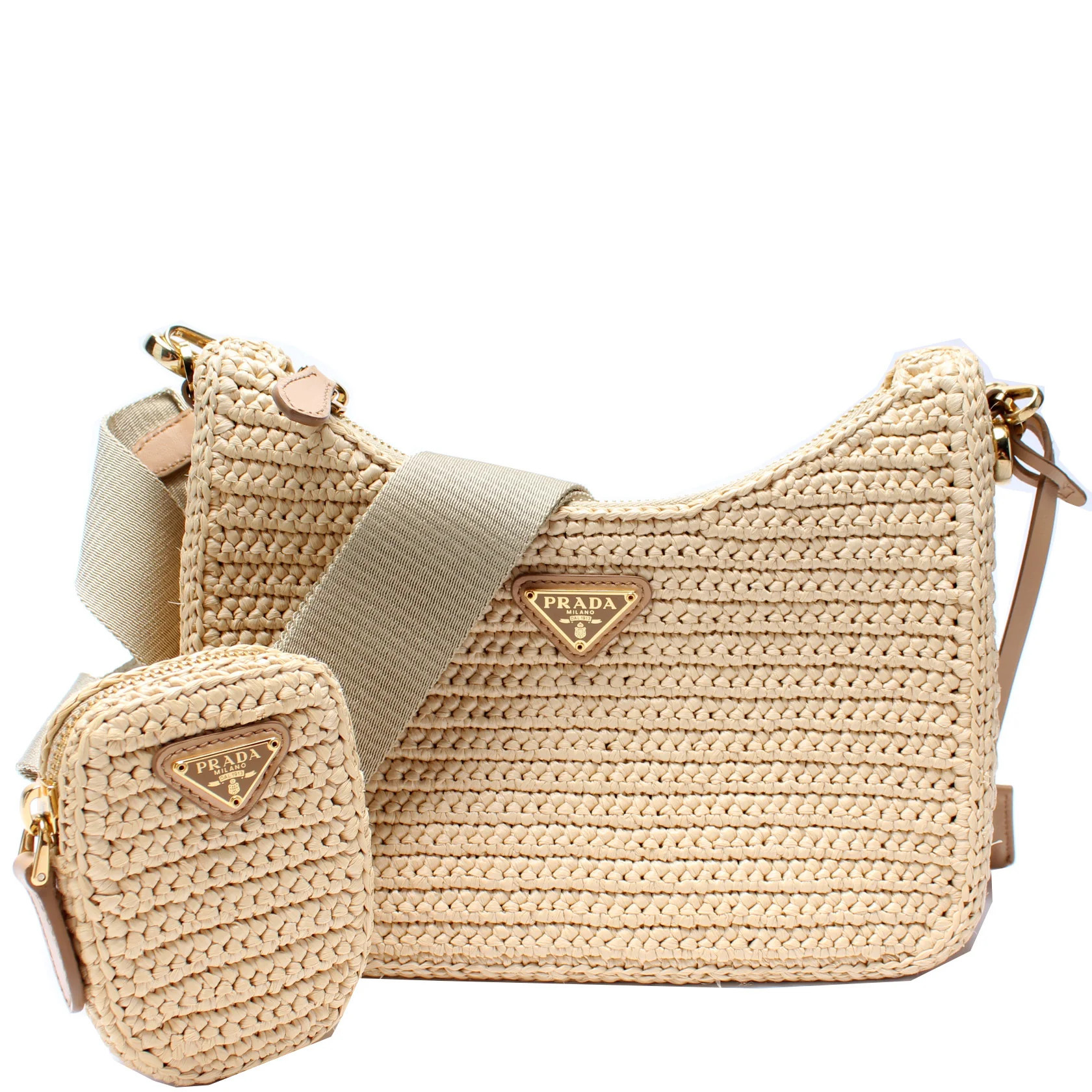 1BH204 Raffia Re-Edition 2005 Shoulder Bag | Keeks Designer Handbags
