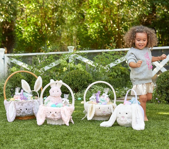 Long Ear Fur Bunny Easter Treat Bucket | Pottery Barn Kids