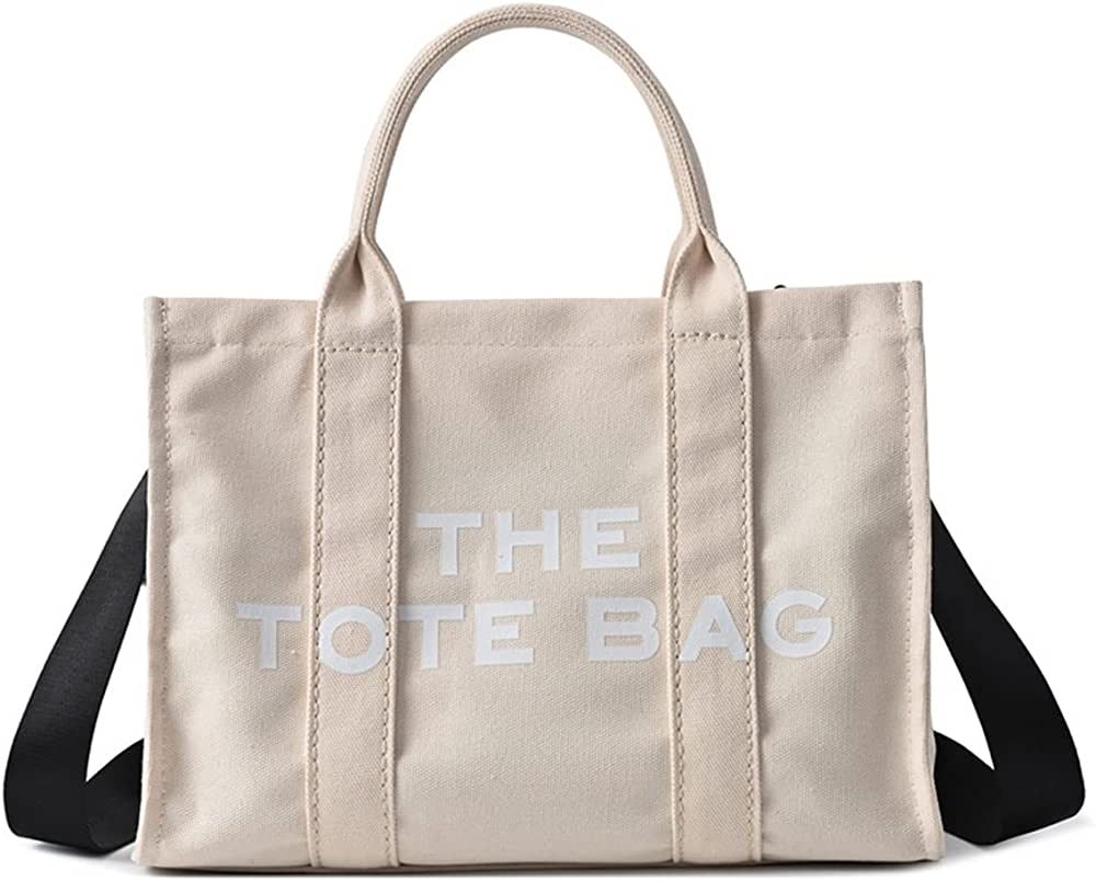 yanrole Womens Canvas Tote Bag Stylish Crossbody Handbag Cute Shoulder Bag with Zipper | Amazon (US)