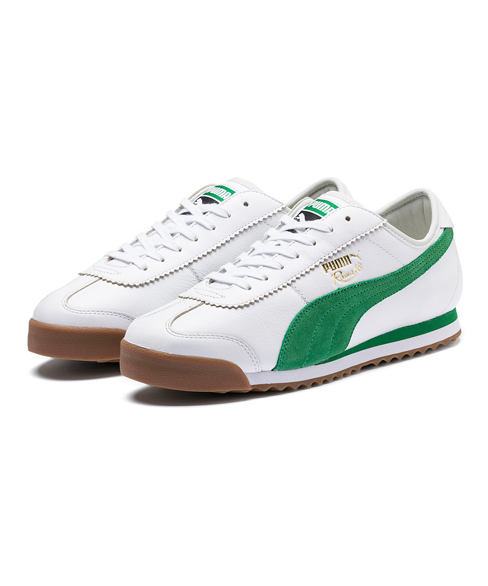 PUMA Men's Sneakers PUMA - Puma White & Amazon Green Roma 68 OG Leather Sneaker - Men | Zulily