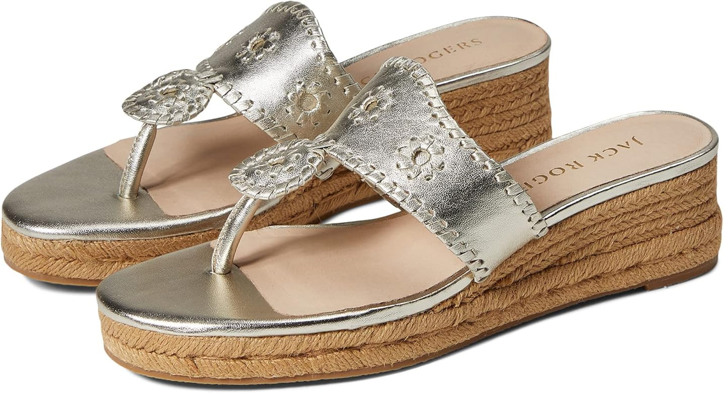 Jack Rogers Jacks Mid Wedge Platinum/Platinum 8.5 M | Amazon (US)