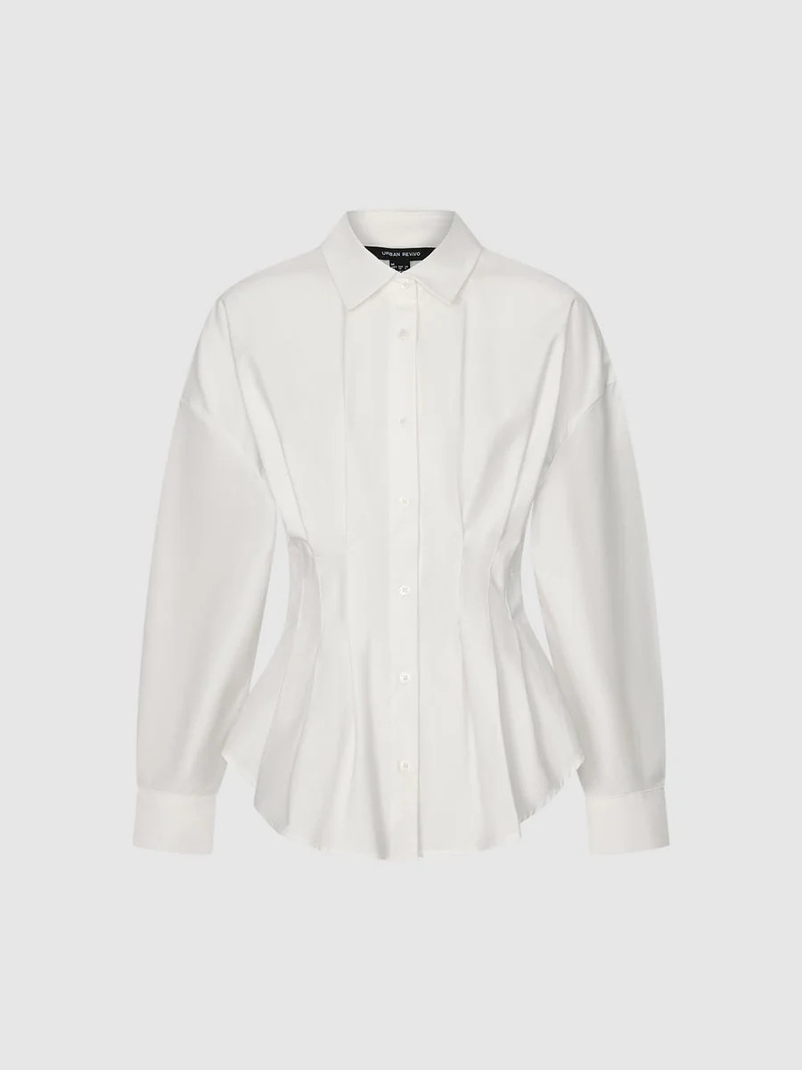 Pleated Nipped Waist Shirts | Urban Revivo