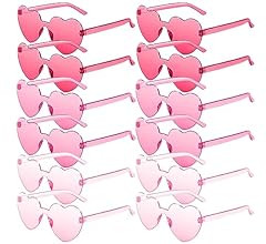 RTBOFY 12 Pack Heart Sunglasses Heart Shaped Sunglasses with Candy Color for Women Thanksgiving P... | Amazon (US)