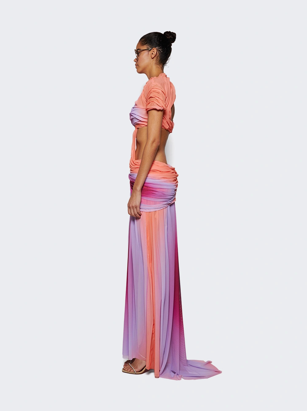 Long Wetlook Dress Sunset Gradient | The Webster