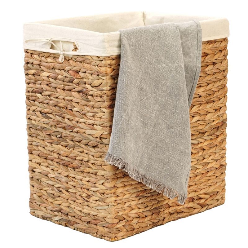 Vintiquewise Handmade Rectangular Water Hyacinth Wicker Laundry Hamper with Lid Natural | Target