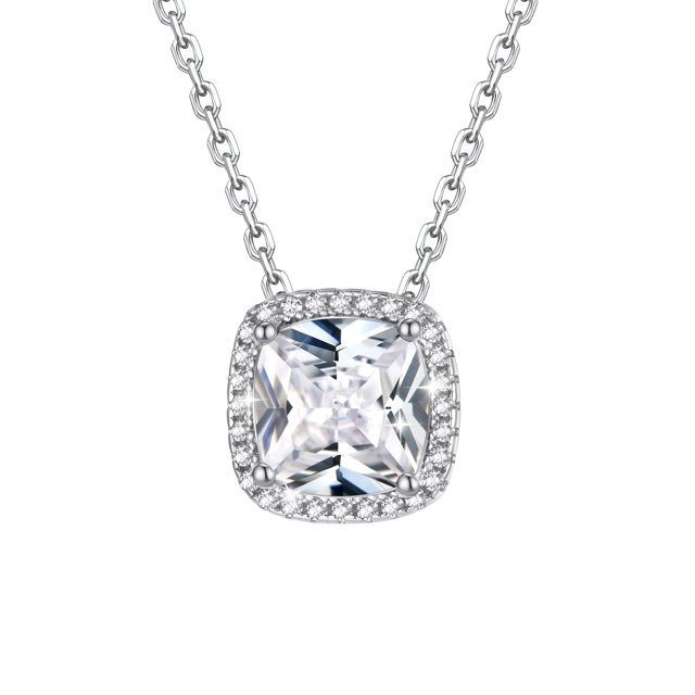 Bestyle Pendant Necklace for Women Sterling Silver Necklace Created Diamond Birthstone Jewelry Va... | Walmart (US)