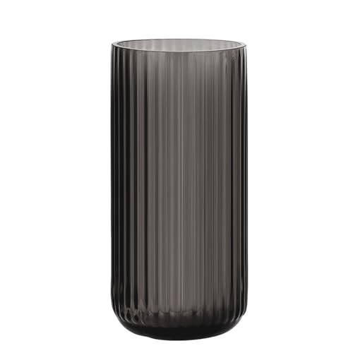 WHJY Cylindrical Gray Glass Vase, Vintage Flower Vase, Hand Blown Glass Vase, Decor for Dining Table Centerpiece Décor – 7.5 inches | Amazon (US)