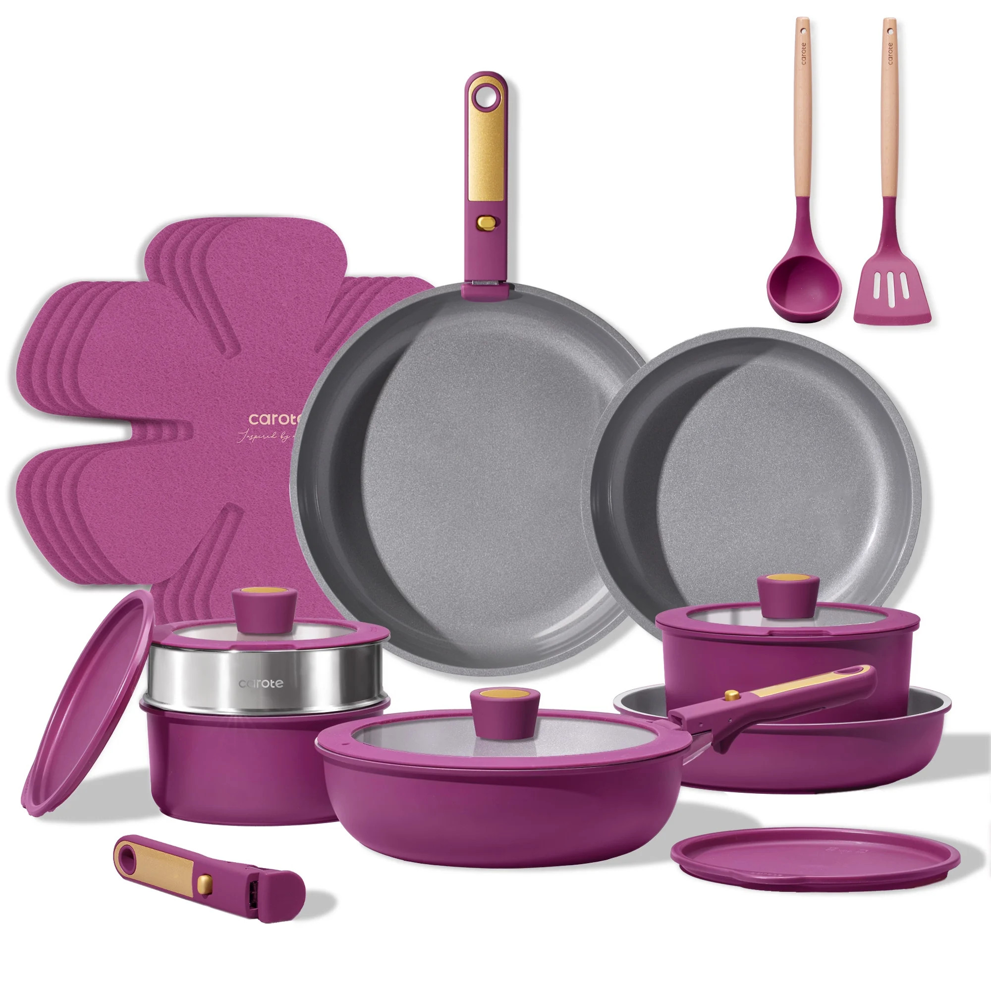 Carote 21 Pieces Pots and Pans Set with Detachable Handle, Ceramic Non Stick Non Toxic Kitchen Co... | Walmart (US)