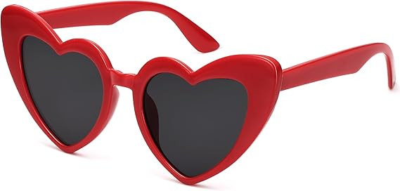 LIKSMU Heart Sunglasses for Women Trendy Cat Eye Love Shaped Sunglasses Vintage Lovely Retro Cute... | Amazon (US)