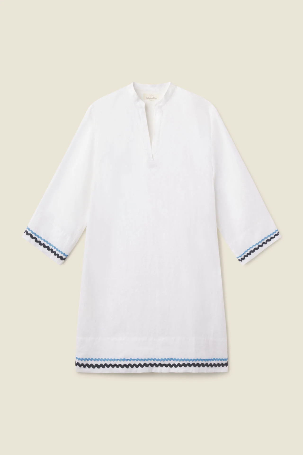 Lucca Shift Dress White W/ Ric Rac | TROVATA