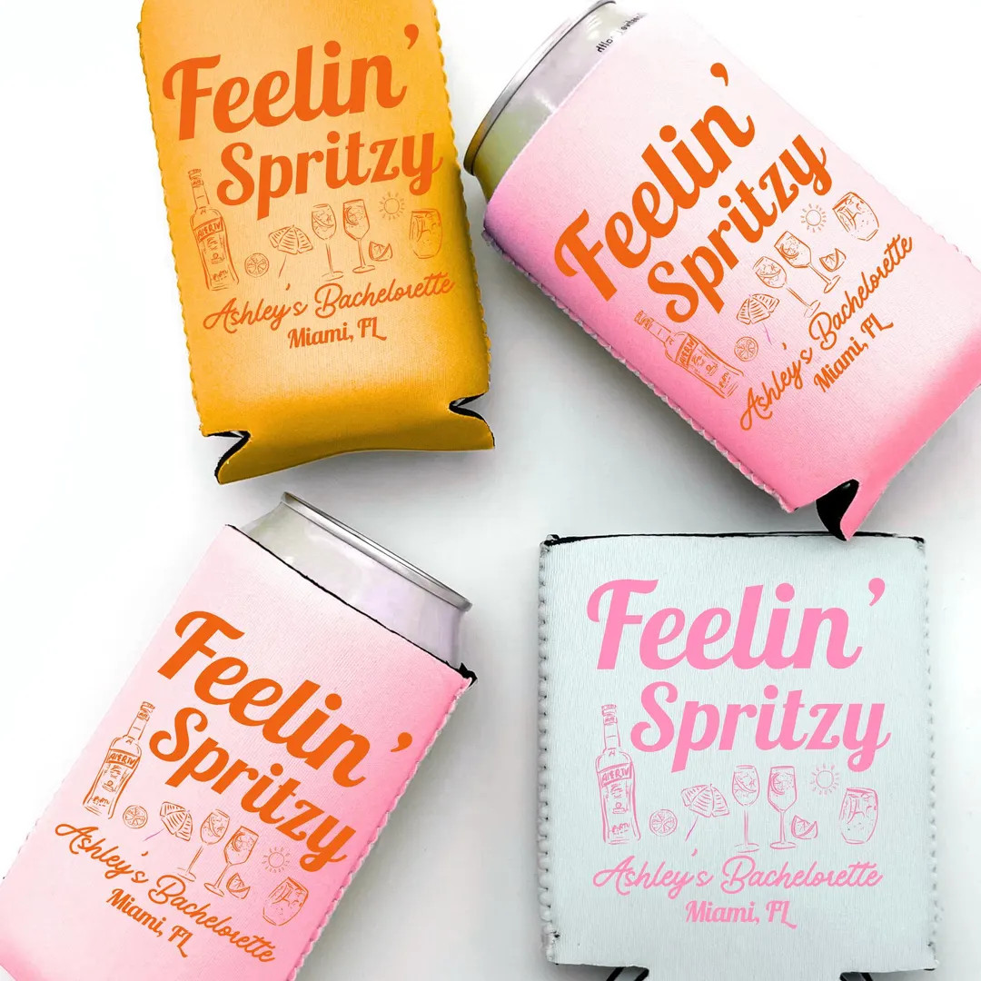 Personalized Spritz Bachelorette Can Coolers Cocktail Bridal Favors Bachelorette Party Beach Can ... | Etsy (US)