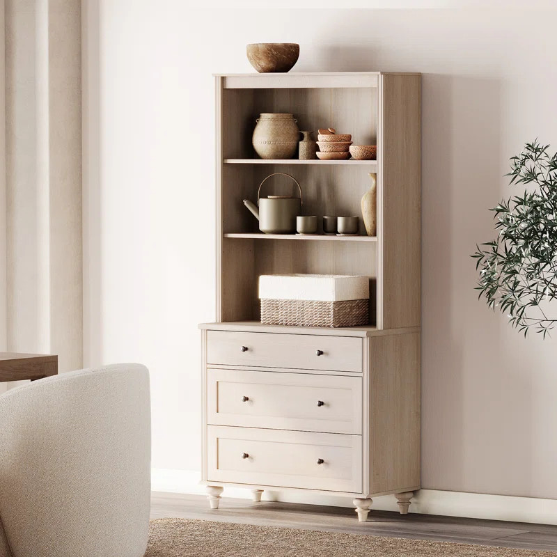 Scarlett Sideboard Cabinet With Bar Hutch, Buffet Cabinet With 3 Drawers And 3 Tier Shelves, 34'' | Wayfair North America