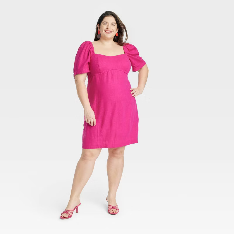 Women's Puff Short Sleeve Dress - A New Day™ | Target