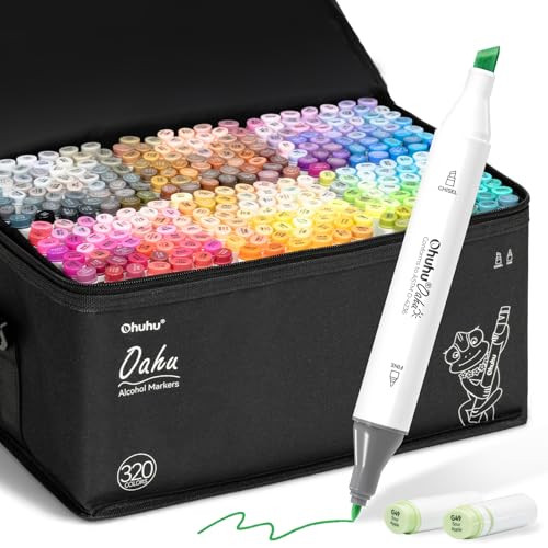 Ohuhu Alcohol Markers 320 Colors - Chisel & Fine Double Tipped Art Markers for Artists Adults Coloring Drawing Sketching Illustration - Refillable - AP Certificated | Amazon (US)