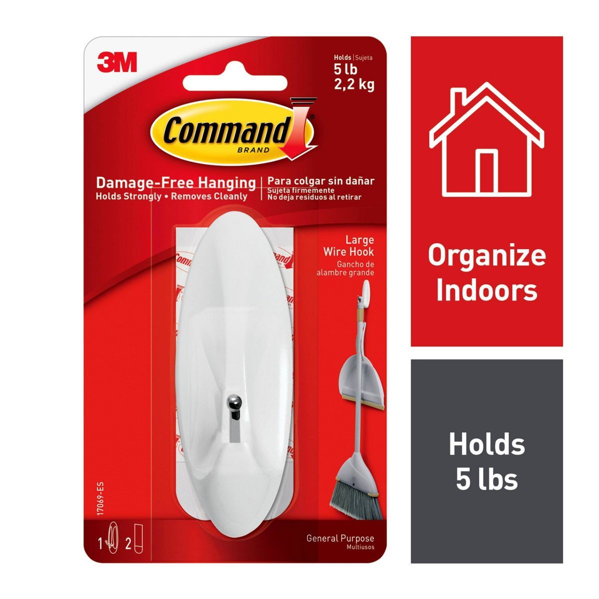 Command Large Sized Wire Decorative Hook White | Target