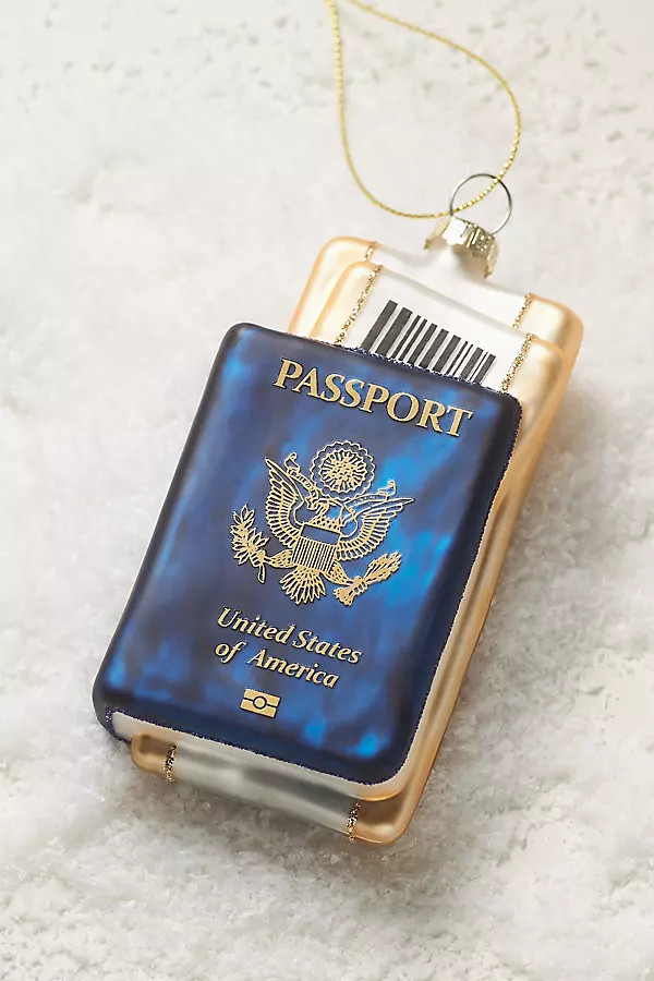 Travel Passport Glass Ornament | Anthropologie (US)