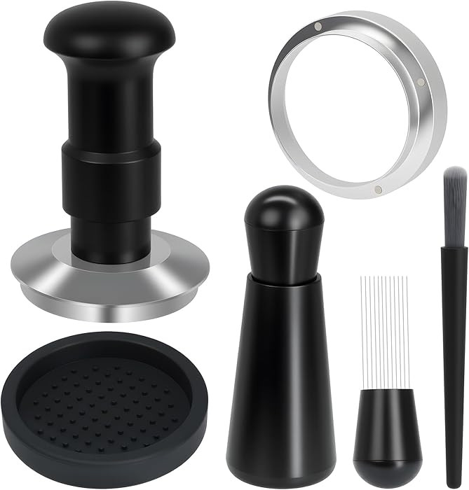 58mm Espresso Tamper Set, 5-IN-1 Espresso Accessories Kit with Coffee Tamper, WDT Tool, Dosing Fu... | Amazon (US)