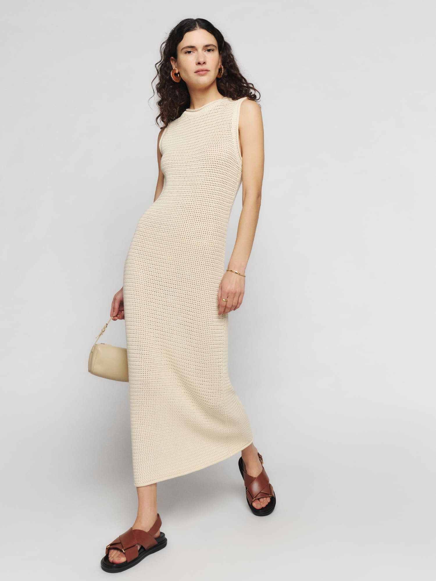 Nolan Open Knit Sweater Dress | Reformation (Global)