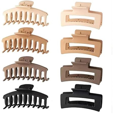 8 Pack 4.3 Inch Large Hair Claw Clips for Women Thin Thick Curly Hair , Big Matte Banana Clips,90... | Amazon (US)