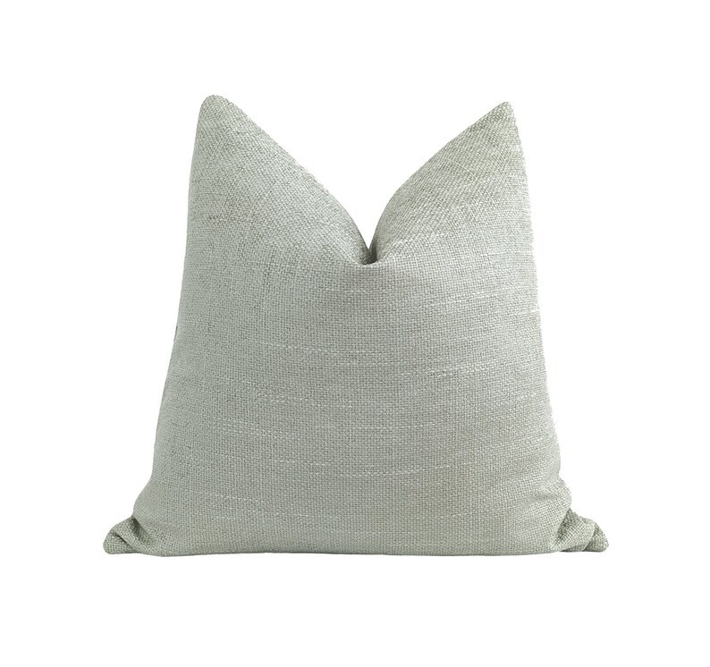 Sage Woven Pillow Case, Double Sided Woven Pillow Cover, Sage Pillow Cover, Muted Green Pillow Ca... | Etsy (US)